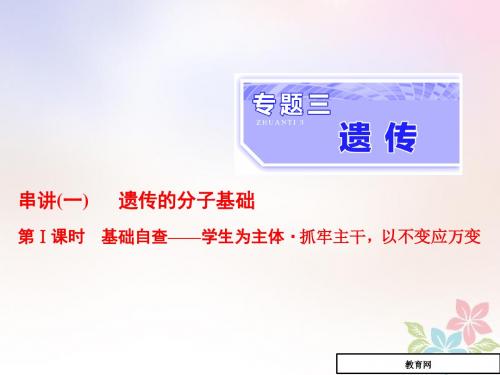 高考生物二轮复习课件：_专题三_遗传_串讲一_遗传的分子基础_第1课时_基础自查课件