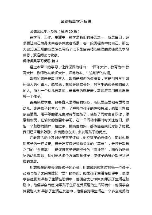 师德师风学习反思