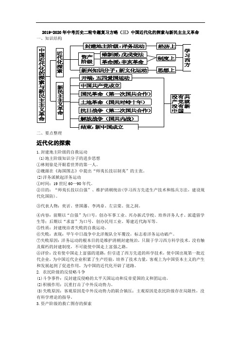 2019-2020年中考历史二轮专题复习方略(三)中国近代化的探索与新民主主义革命