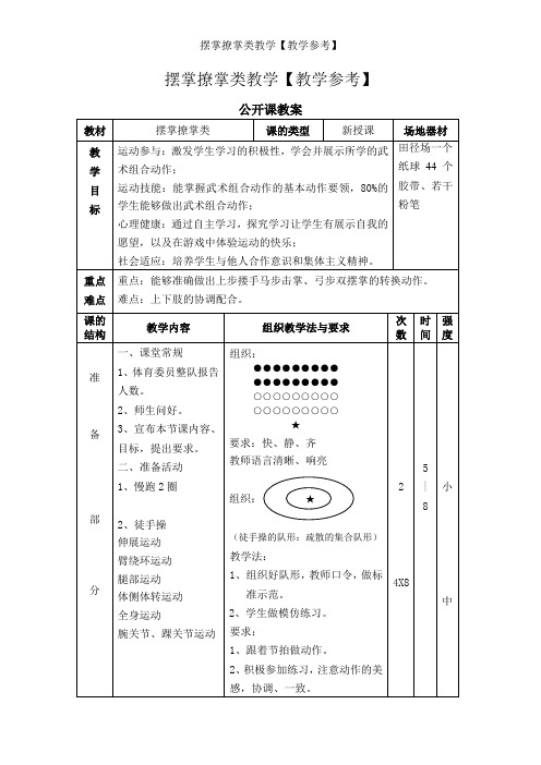 摆掌撩掌类教学【教学参考】