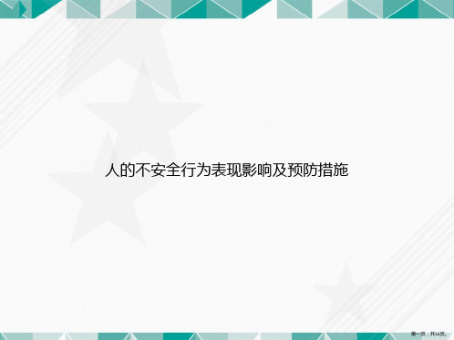 人的不安全行为表现影响及预防措施讲课文档