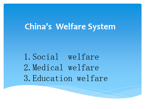 China’s  Welfare(系统全面讲解中国的福利)英文版