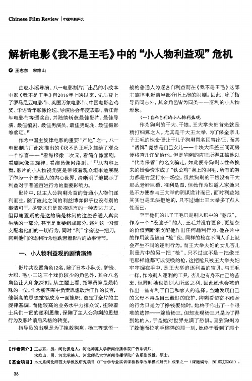 解析电影《我不是王毛》中的“小人物利益观”危机