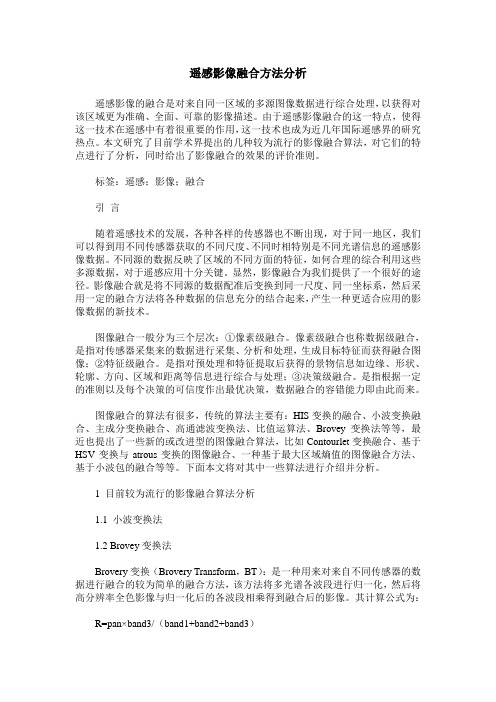 遥感影像融合方法分析