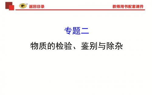 专题二物质的检验、鉴别与除杂