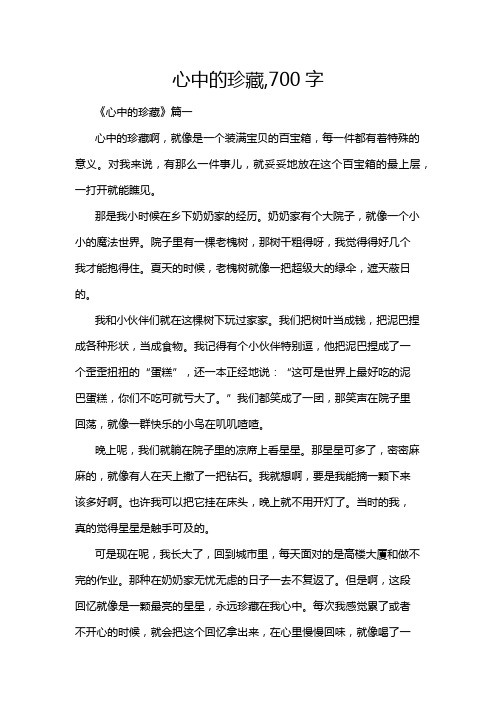 心中的珍藏,700字