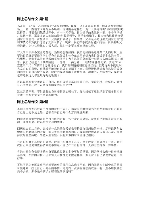 网上总结作文(汇总5篇)