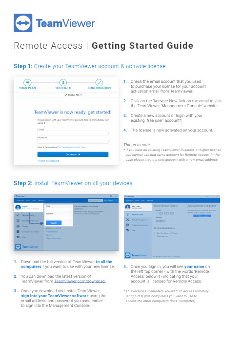 TeamViewer 远程访问入门指南说明书