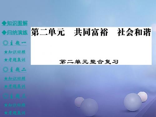 九年级政治全册第二单元共同富裕社会和谐整合课件粤教版