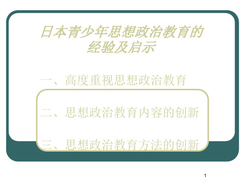 日本对青少年思想政治教育ppt课件