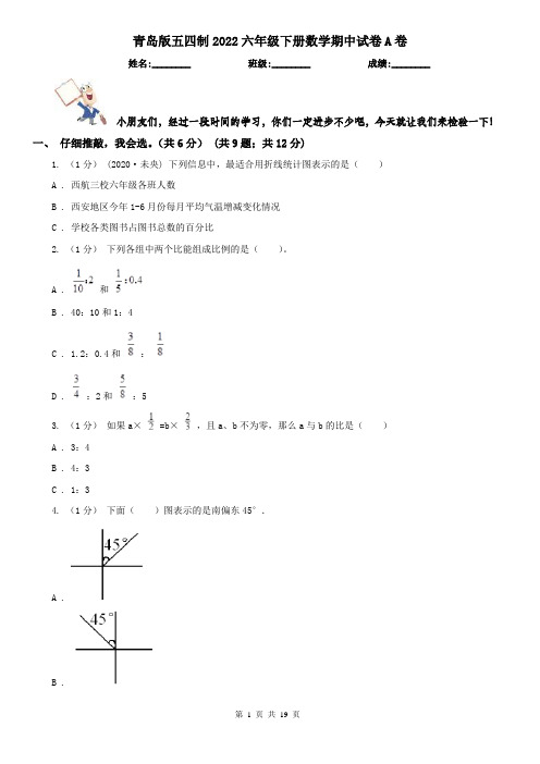 青岛版五四制2022六年级下册数学期中试卷A卷