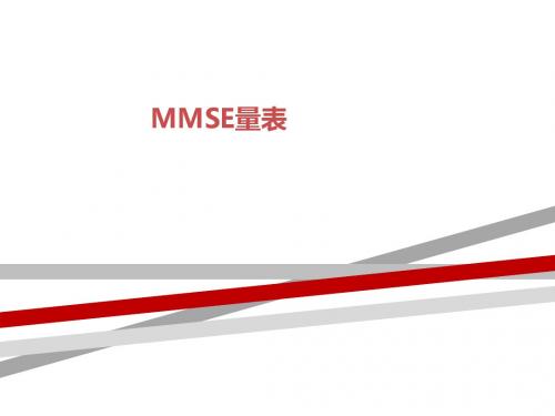 MMSE量表