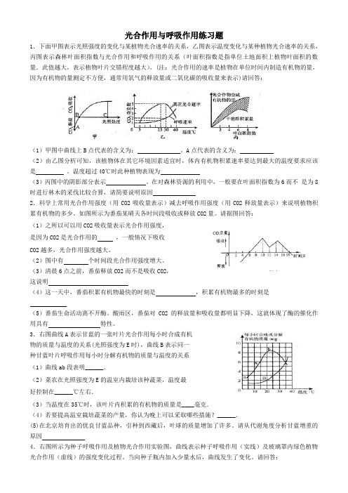 光合作用与呼吸作用曲线图