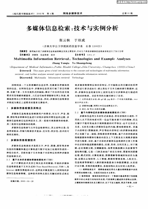 多媒体信息检索：技术与实例分析