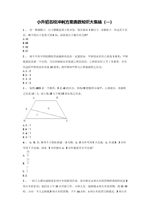 人教版六年级下册数学试题-小升初名校冲刺方案奥数知识大集结(一)