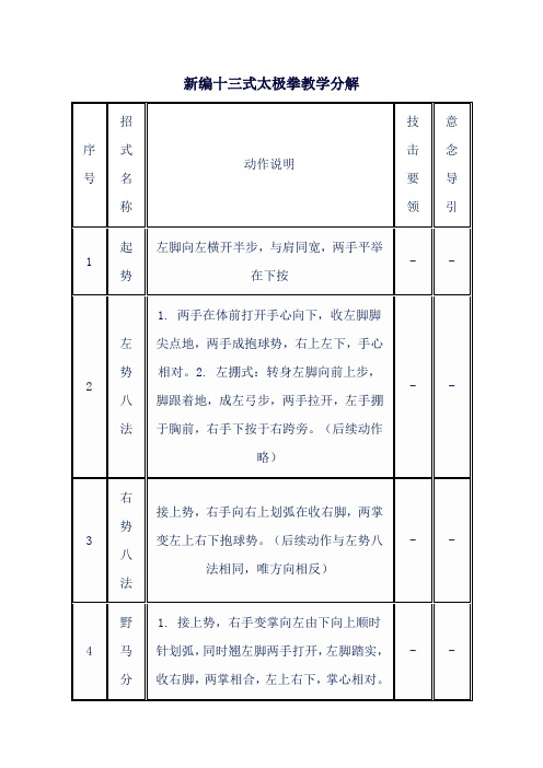 新编十三式太极拳教学分解