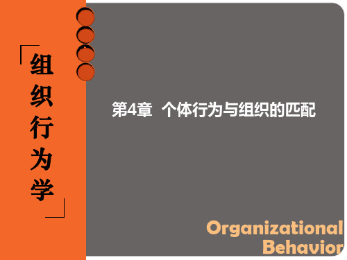 组织行为学 第4章 个体行为与组织匹配