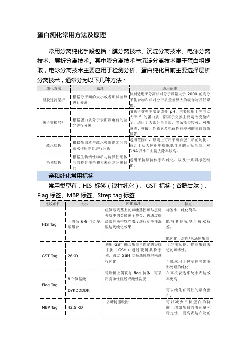 蛋白纯化常用方法及原理