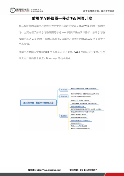 前端学习路线图--移动Web网页开发