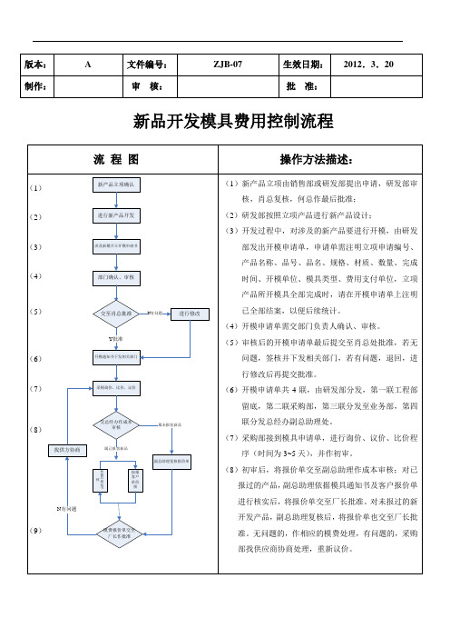 新品开发模具流程