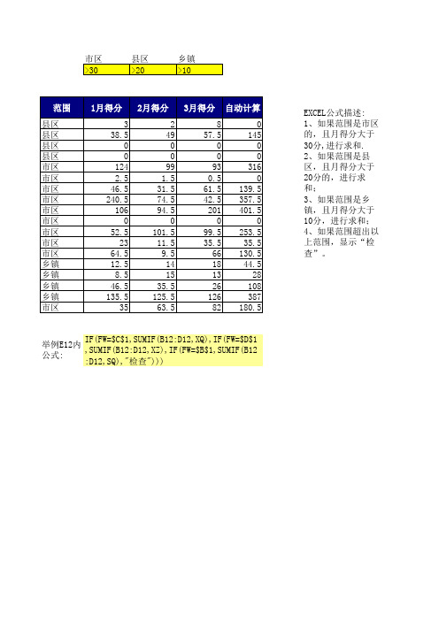 按指定范围且多条件统计求和公式