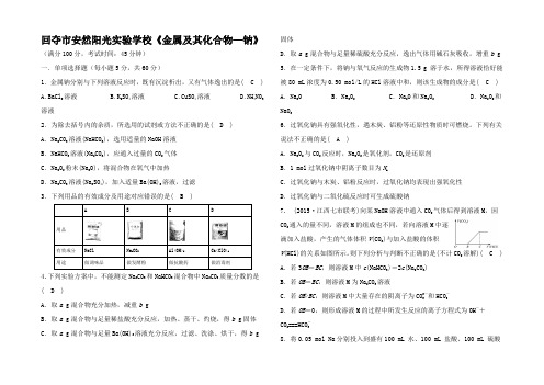 高考化学一轮复习《金属及其化合物钠》过关检测试题(含解析)试题