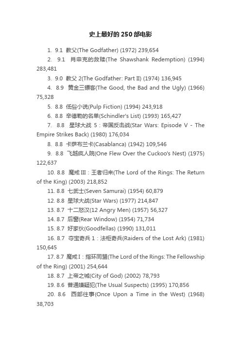 史上最好的250部电影