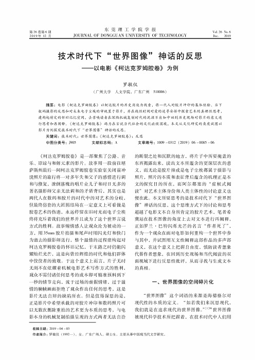 技术时代下“世界图像”神话的反思——以电影《柯达克罗姆胶卷》为例