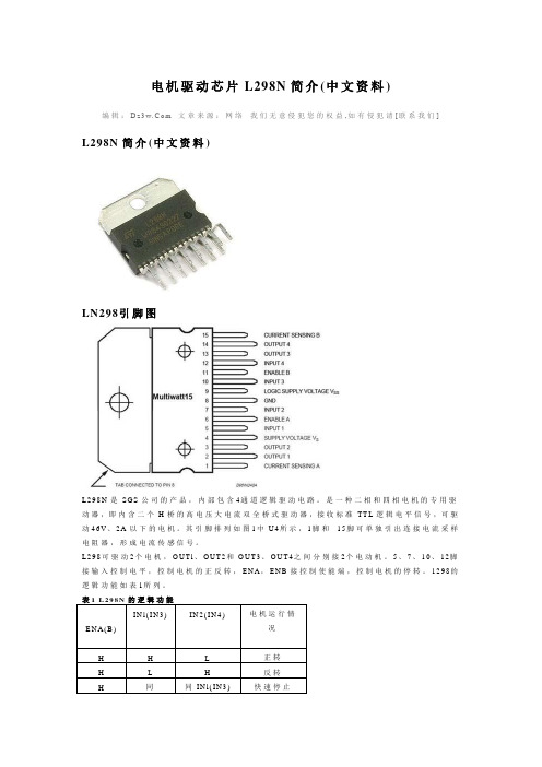 电机驱动芯片L298N简介