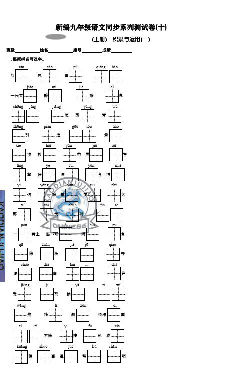 新编九年级语文同步系列测试卷(十)