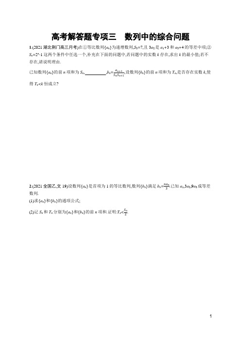 (适用于新高考新教材) 高考解答题专项三 数列中的综合问题 Word版含解析