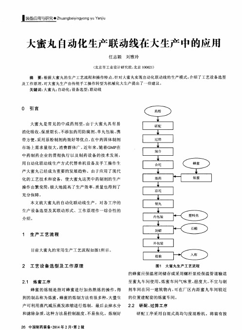 大蜜丸自动化生产联动线在大生产中的应用