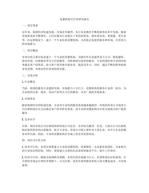 设置机构可行性研究报告