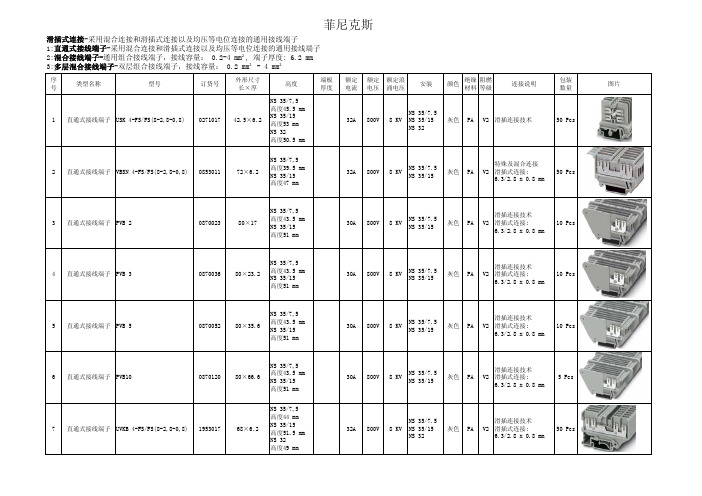 菲利克斯-滑插式连接端子说明