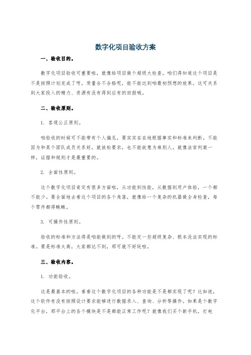 数字化项目验收方案