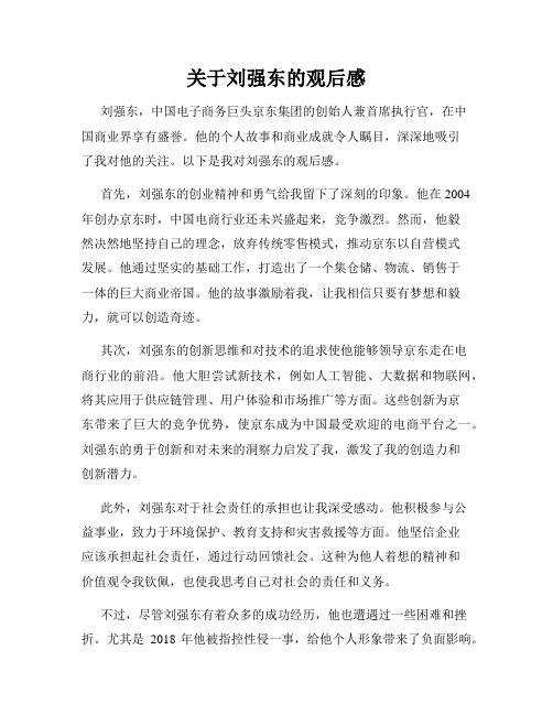 关于刘强东的观后感