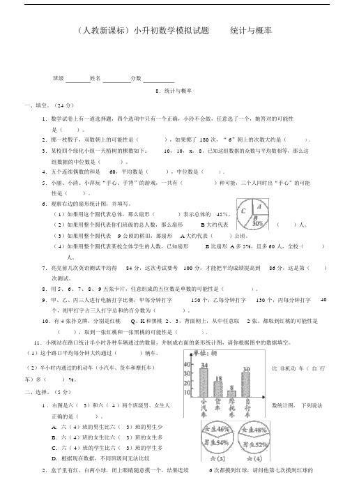 (完整版)人教版六年级数学小升初专题练习：统计与概率.doc