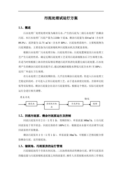 污泥处理试运行方案