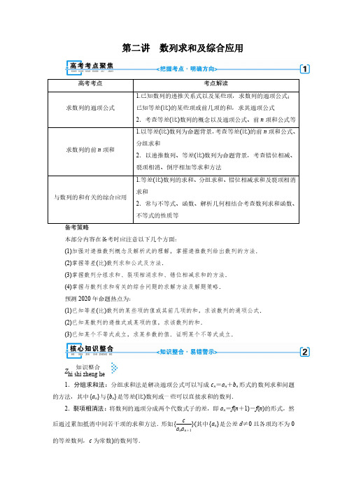 数列求和及综合应用-高中数学精讲解析版