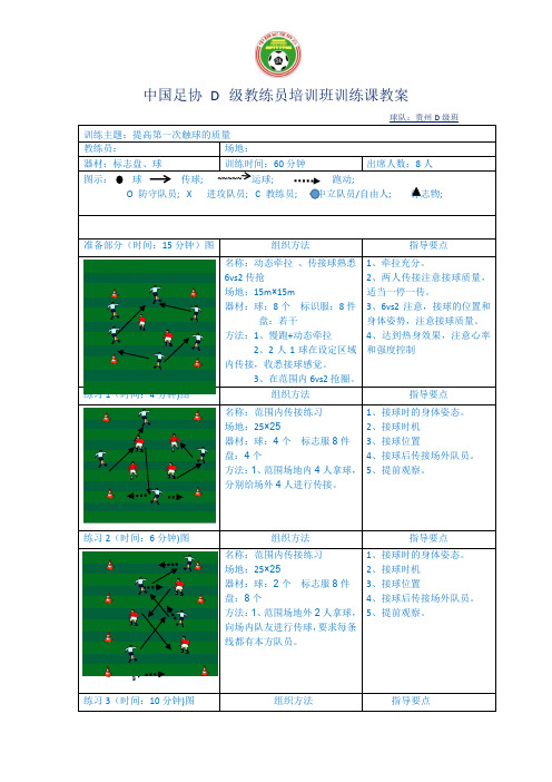 足球教练员D级培训教案