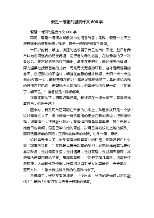 爱是一碗粥的温度作文600字