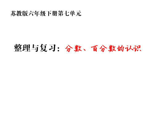 六年级数学下册课件 - 7.1.3分数、百分数的认识 -苏教版