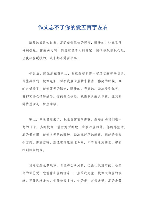 作文忘不了你的爱五百字左右