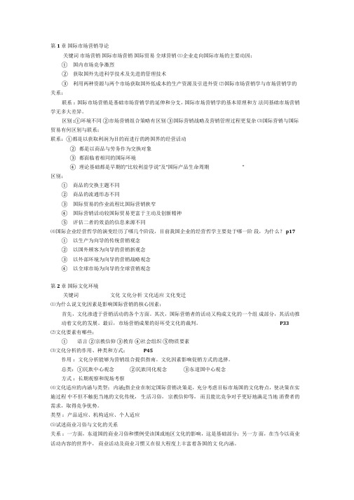 国际场营销学重点及复习题答案