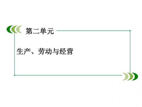 高一政治人教版必修一课件：第二单元 生产、劳动与经营 知识整合梳理