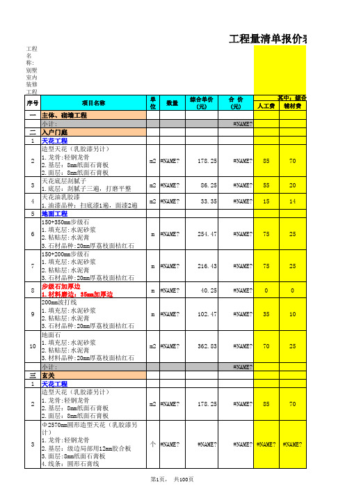 预算书、结算书表格