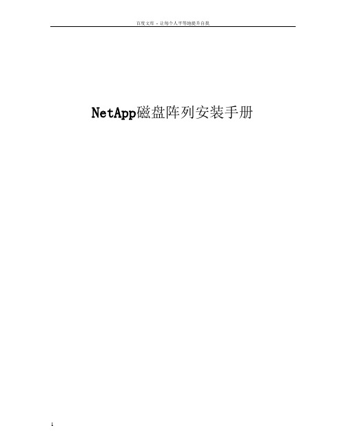 NetApp安装手册(oncommandsystemmanager)图形化操作篇