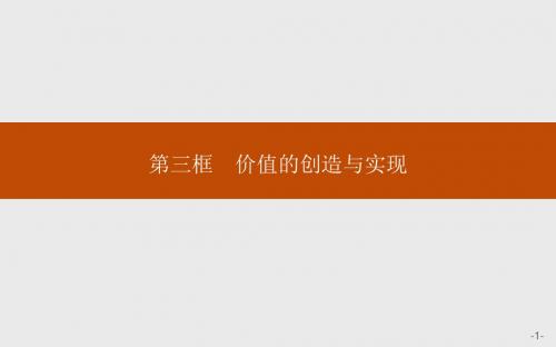 高二政治人教版必修四课件:4.12.3 价值的创造与实现