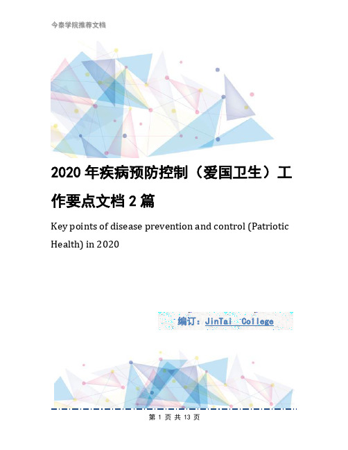 2020年疾病预防控制(爱国卫生)工作要点文档2篇