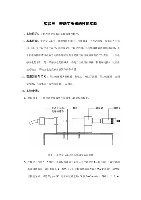 差动变压器的性能及零点残余误差消除实验